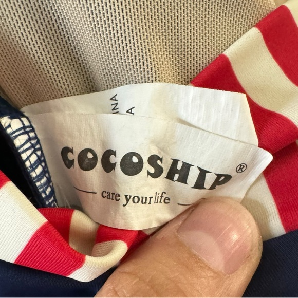 COCOSHIP Women's 50s Retro Navy Blue Nautical Maillot Anchors Away Swimsuit - Picture 9 of 12